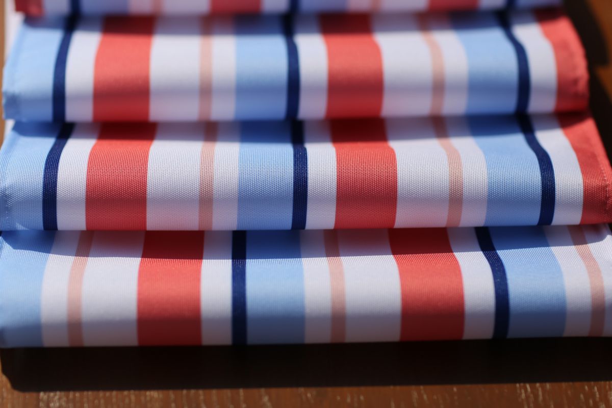 Striped table napkins