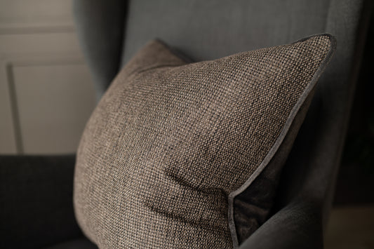 Coussin déco Plume Gris